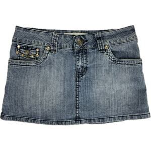 Hydraulic Y2K McBling Denim Mini Skirt Studded Pocket Size 5/6